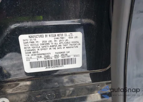 2015 Infiniti Q50 Premium/Sport from USA, damaged, VIN JN1BV7AR6FM401671